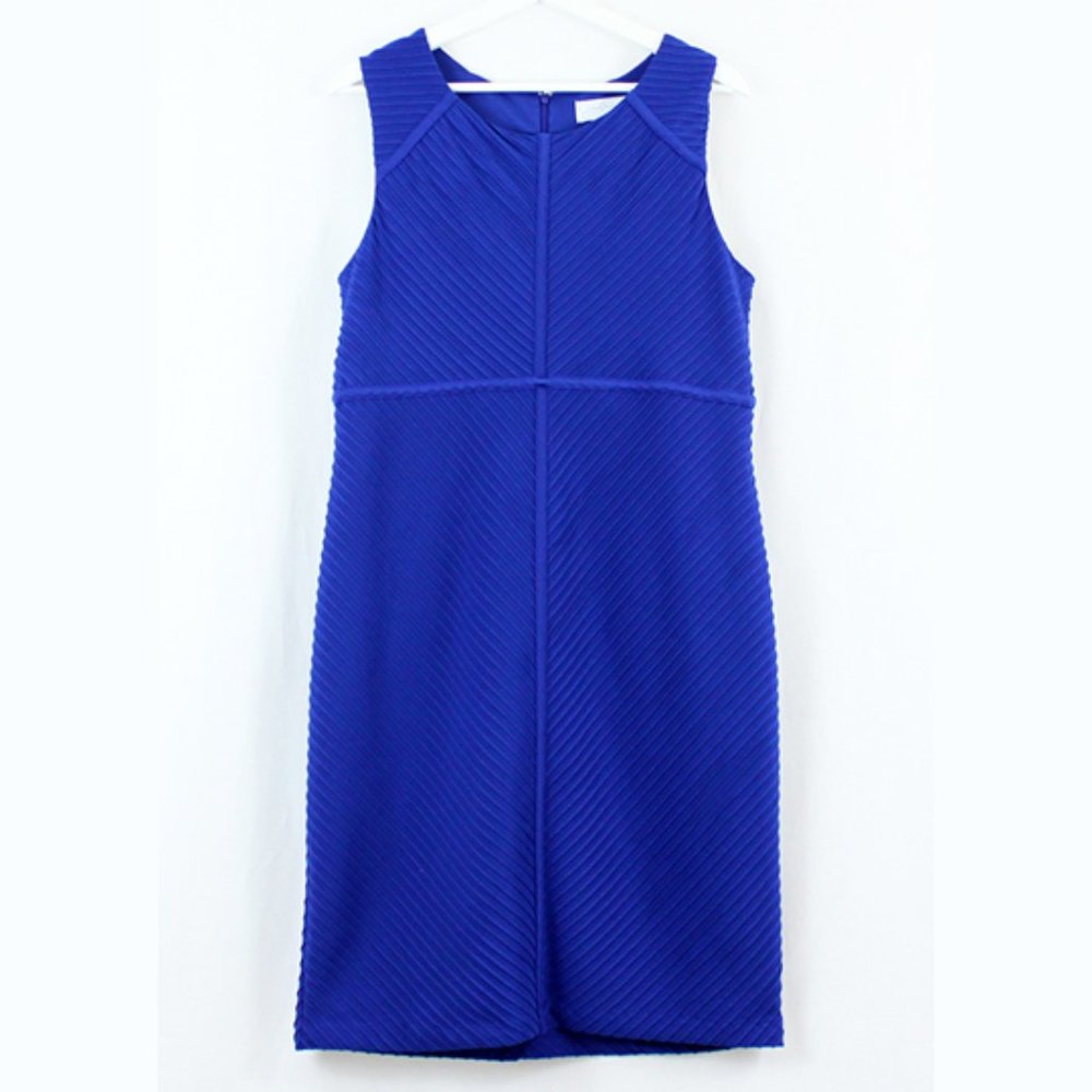 Jessica Simpson Royal Blue Textured Sleeveless Sheath Dress